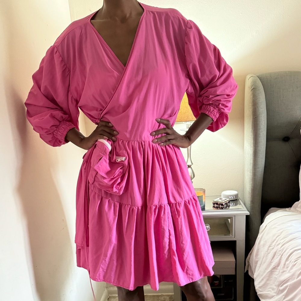 K k & Co Hot Pink Bubble Wrap Dress